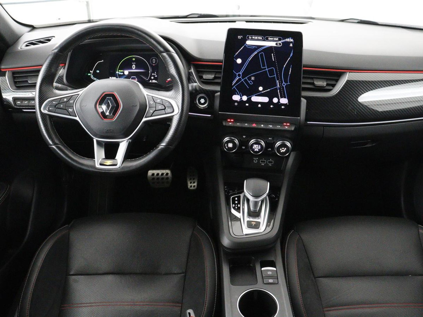 Renault Arkana 1.6 E-Tech Hybrid 145 R.S. Line | Panoramadak | Leder/Alcantara | Trekhaak | Stoelverwarming | Adaptive cruise | Camera | Carplay | Keyless | Park Assist | Full LED | Navigatie