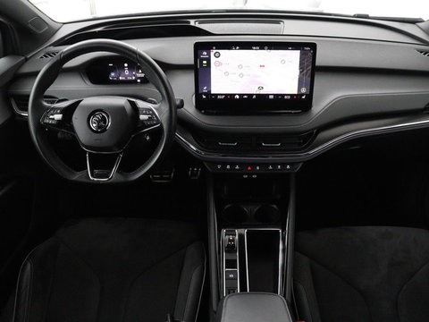 Škoda Enyaq iV 80 Sportline | SOH 91% | Panoramdak | Head-Up | Trekhaak | Adaptive cruise | 360 Camera | Stoelverwarming | Matrix LED | Memory | Carplay | Navigatie | Alcantara