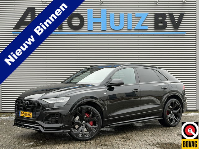 Audi Q8 - 55 TFSI e quattro Pro Line S-line Panoramadak Sound-systeem Bang & Olufsen S Sportstoelen plus Leder Valcona S-logo ruitpatrooon Stoelventilatie voor Stuurwielverwarming 23 Inch Head-up-display ACC