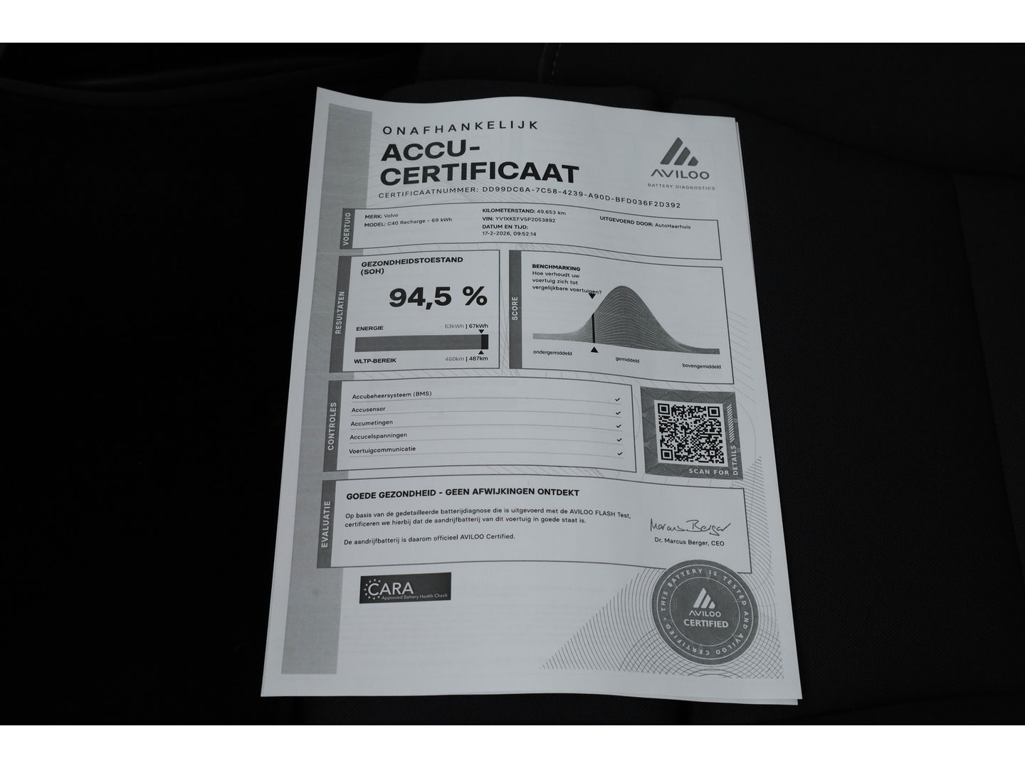 Volvo C40 Single Motor Core 69 kWh | SOH 94,5% | achteruitrijcamera | Pano-dak | Carplay | All season |