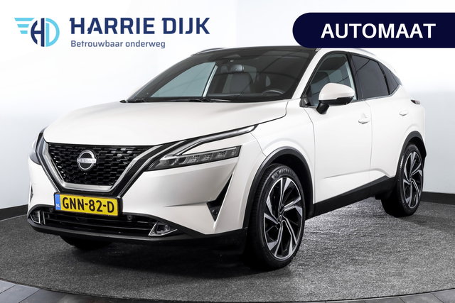 Nissan QASHQAI - 1.3 MHEV Xtronic Tekna Plus - Automaat | Pano | Bose | Trekhaak | Dig. Cockpit | Adapt. Cruise | Winterpakket | Memory | 360 Camera | NAV + App. Connect | ECC | LM 20" |