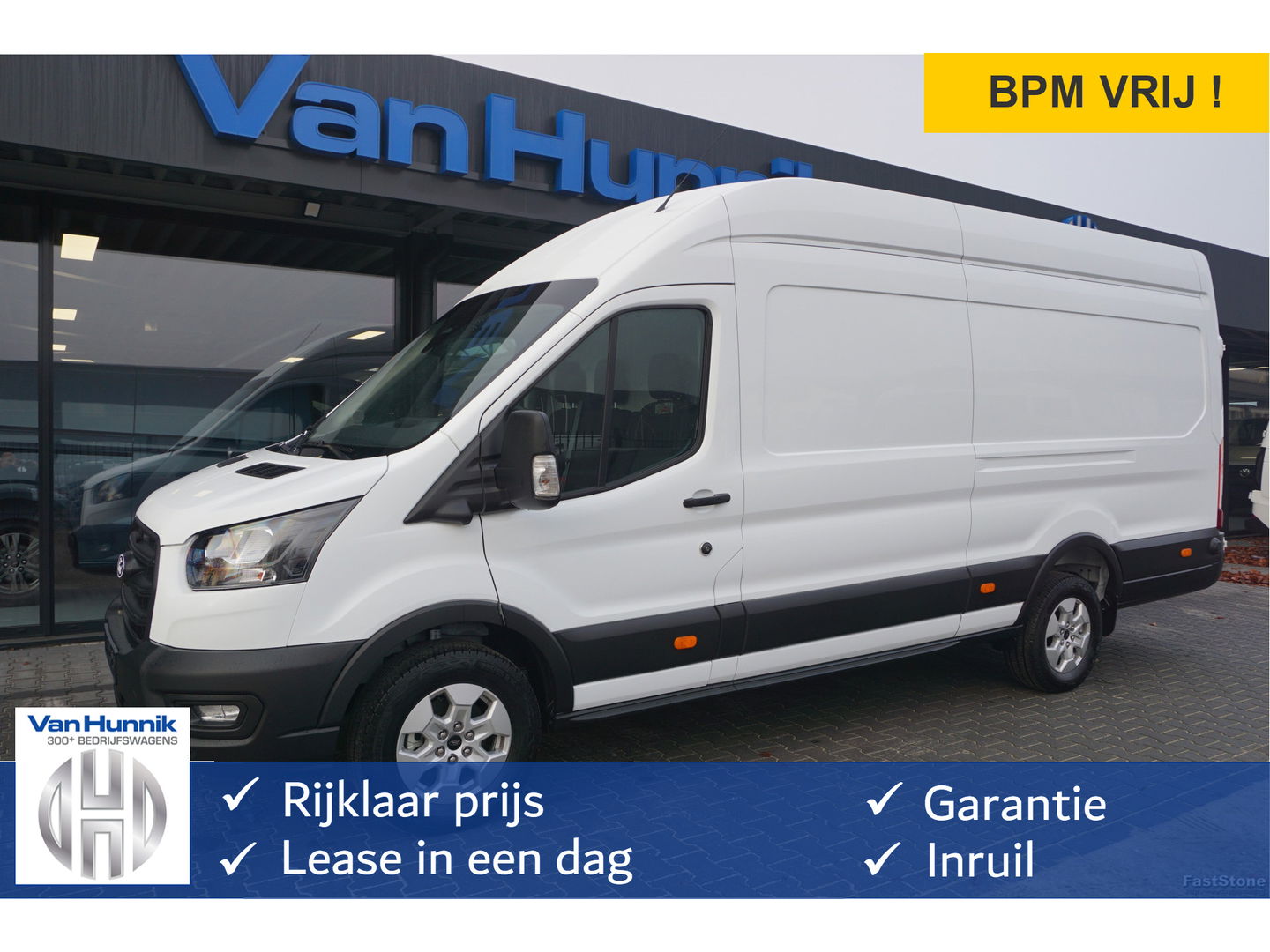 Ford Transit 350L 130PK L4H3 BPM VRIJ!! Navi, 360° Camera, Adap. Cruise, LM Velg!! NR. A172