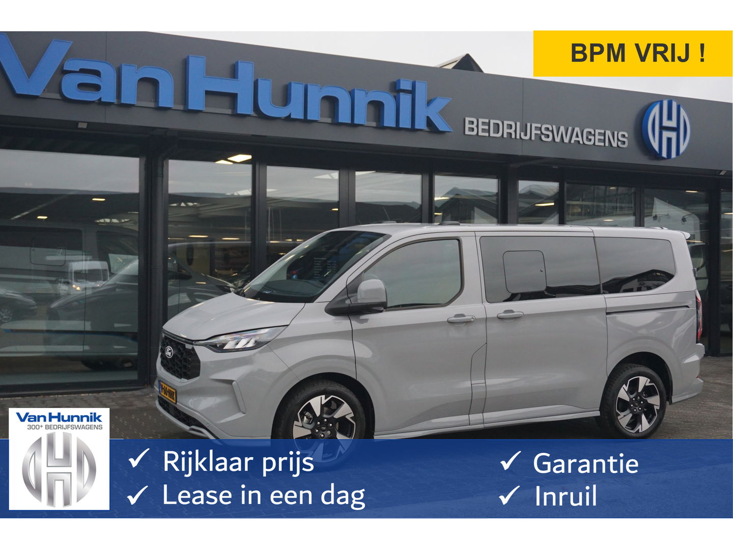 Ford Transit Custom 320S 170PK DC Sport AUT BPM VRIJ Demo!! Navi, ACC, 360° Cam, 19" LM, Elek. Schuifdeur!! NR. HK01*