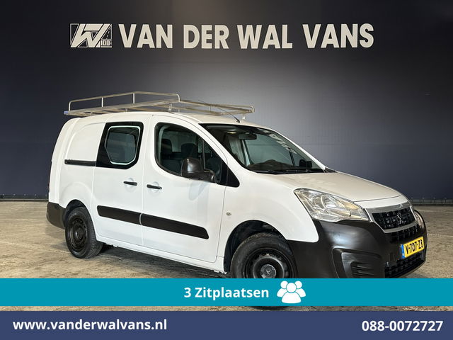 Peugeot Partner - 1.6 BlueHDi 100pk L2H1 Euro6 Airco | 3-Zits | Imperiaal | Camera | Cruisecontrol | Trekhaak Parkeersensoren, Bijrijdersbank