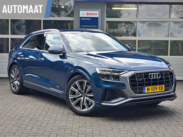 Audi Q8 - 55 TFSI e quattro 422PK S-Line | SOH 91% | Luchtvering |irtual | Sfeer | Leer |