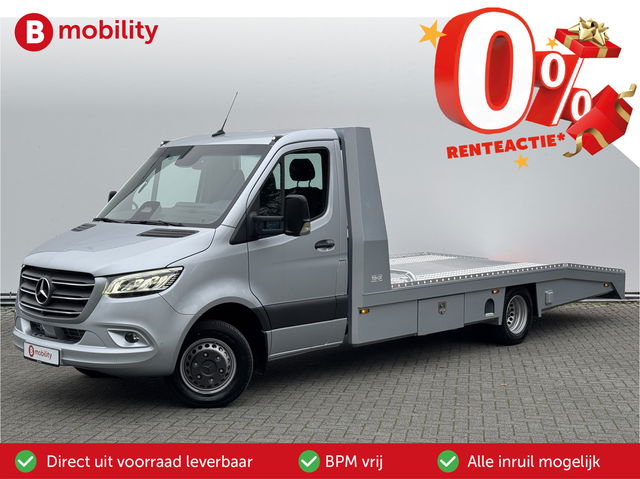Mercedes-Benz Sprinter - 519 CDI Tijhof AluLiner V/A €32 Per Dag!! Luchtvering NIEUW! MJ.2025 Autotransporter/ Oprijwagen | Lier | 3-Zitplaatsen | AppleCarPlay | DAB | Adaptive Cruise Control | Navigatie | Trekhaak