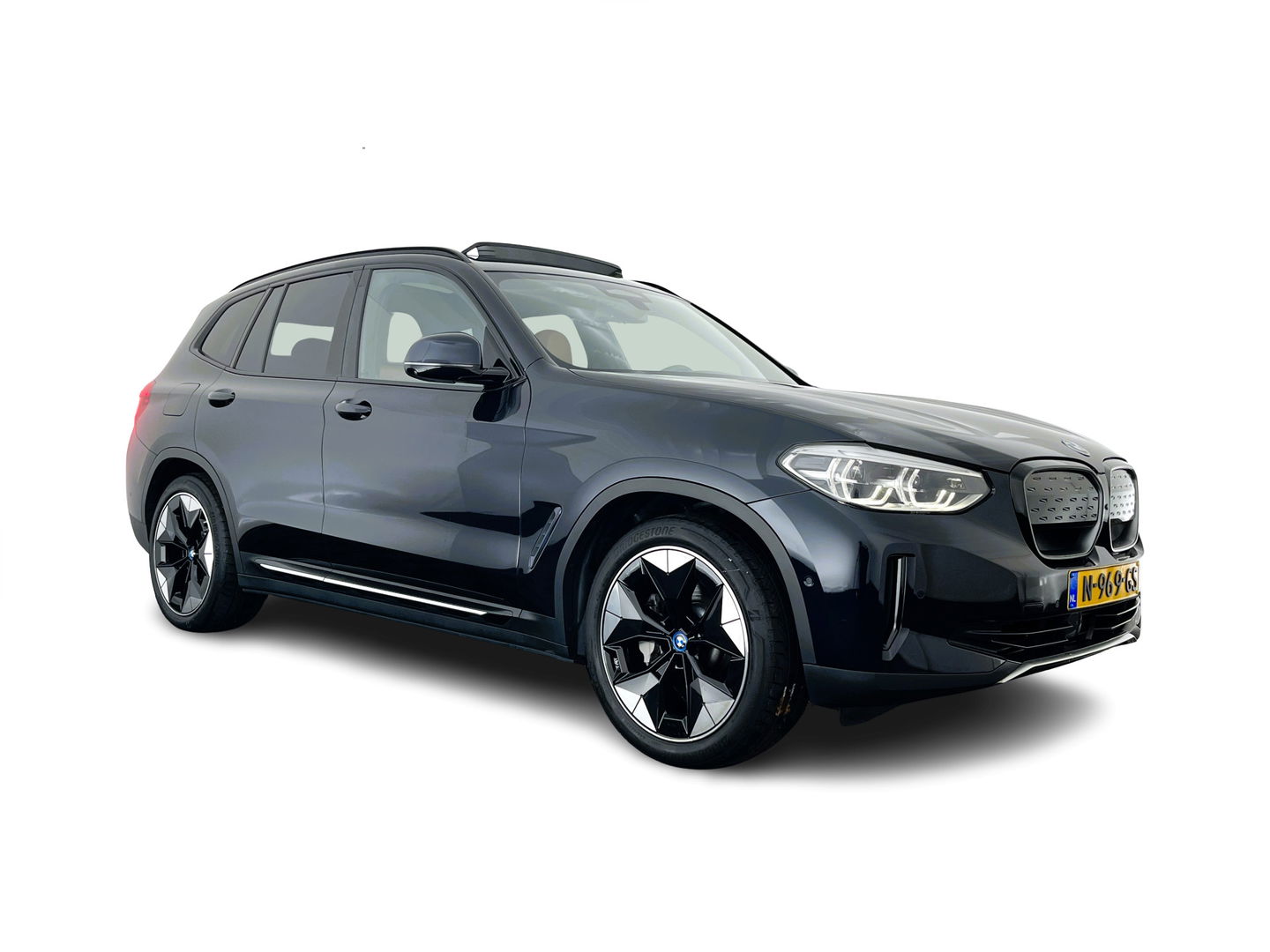 BMW iX3 High Executive 80 kWh [ 3-Fase-11kW ] {SOH-96%} (INCL-BTW) Aut. *PANO | LEATHER | HARMAN/KARDON | FULL-LED | BLINDSPOT | MEMORY-PACK | DIGI-COCKPIT | HEATED-SPORTSEATS | KEYLESS | TOPVIEW | DAB+ | NAVI-FULLMAP | HEAD-UP | PRIVACY-GLASS |