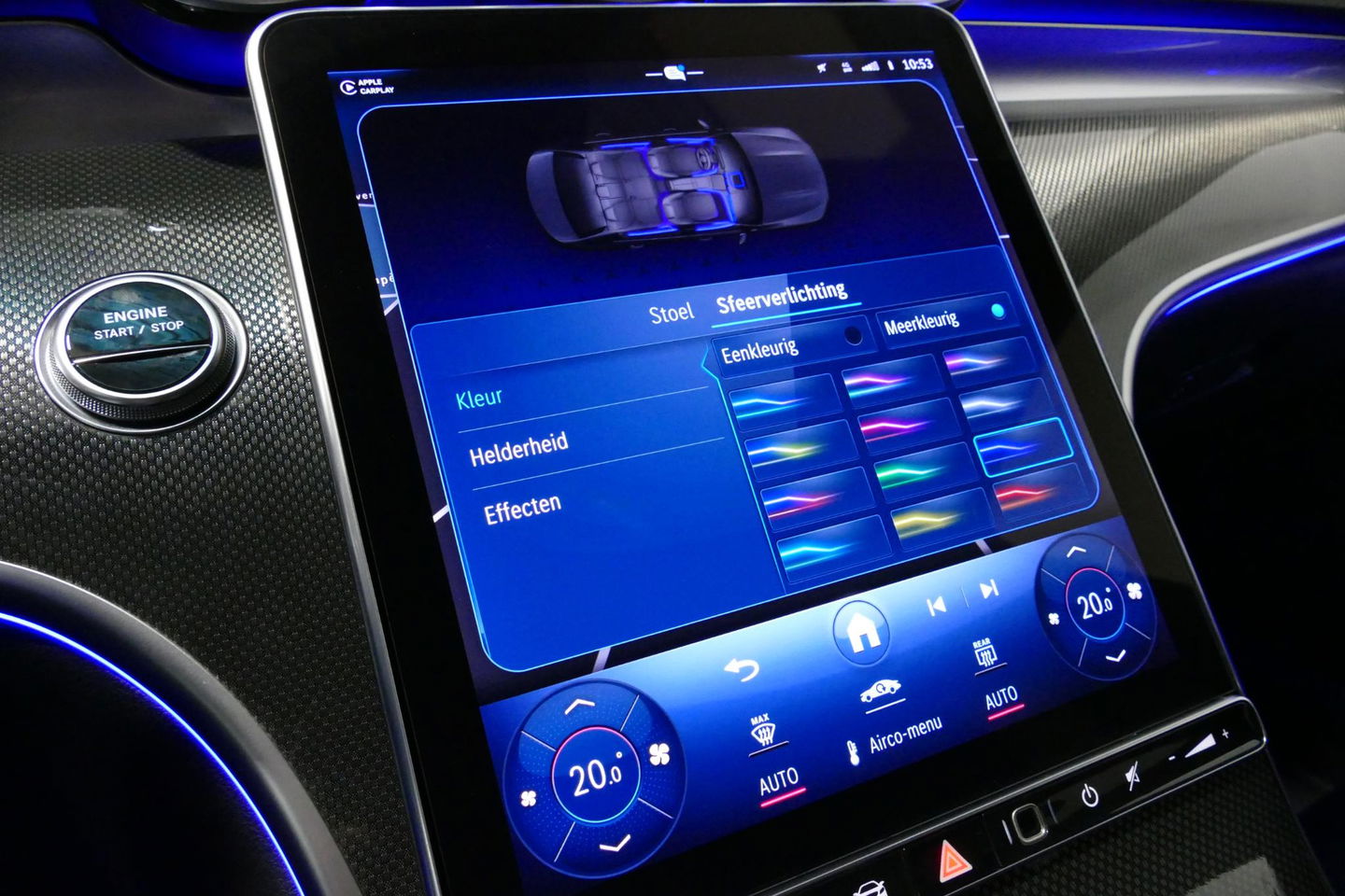 Mercedes-Benz C-Klasse 300 e AMG Line / C63s AMG Diffuser / Panamericana Grille / Panoramadak / Elektr. verstelbare voorstoelen + memory / Digital Light (Laser) / Stoelverwarming / Ambienteverlichting Plus / Apple Carplay - Android Auto / Rondomzichtcamera / HUD / 20'' LMV / Ac