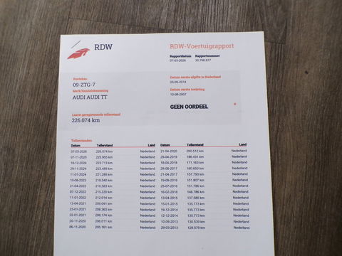 Audi TT Roadster 2.0 TFSI S-Line Cognac-Leer Stoelverwarming Garantie 19"Velgen Bluetooth Xenon DAB Parkeersensoren Cruise-control