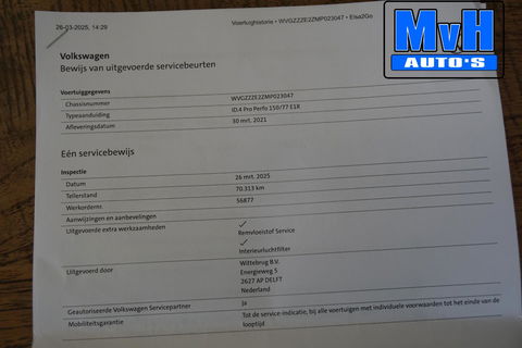 Volkswagen ID.4 Pro 77 kWh 204PK|SOH.94%|STUUR/STOEL.VERW|ACC