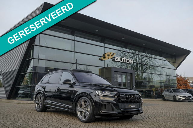 Audi Q7 - 55 TFSIe 380pk Quattro Panoramadak Luchtvering RS-Leder ACC BlackOptic VirtualCockpit Navi-High Matrix Keyless Camera 22''
