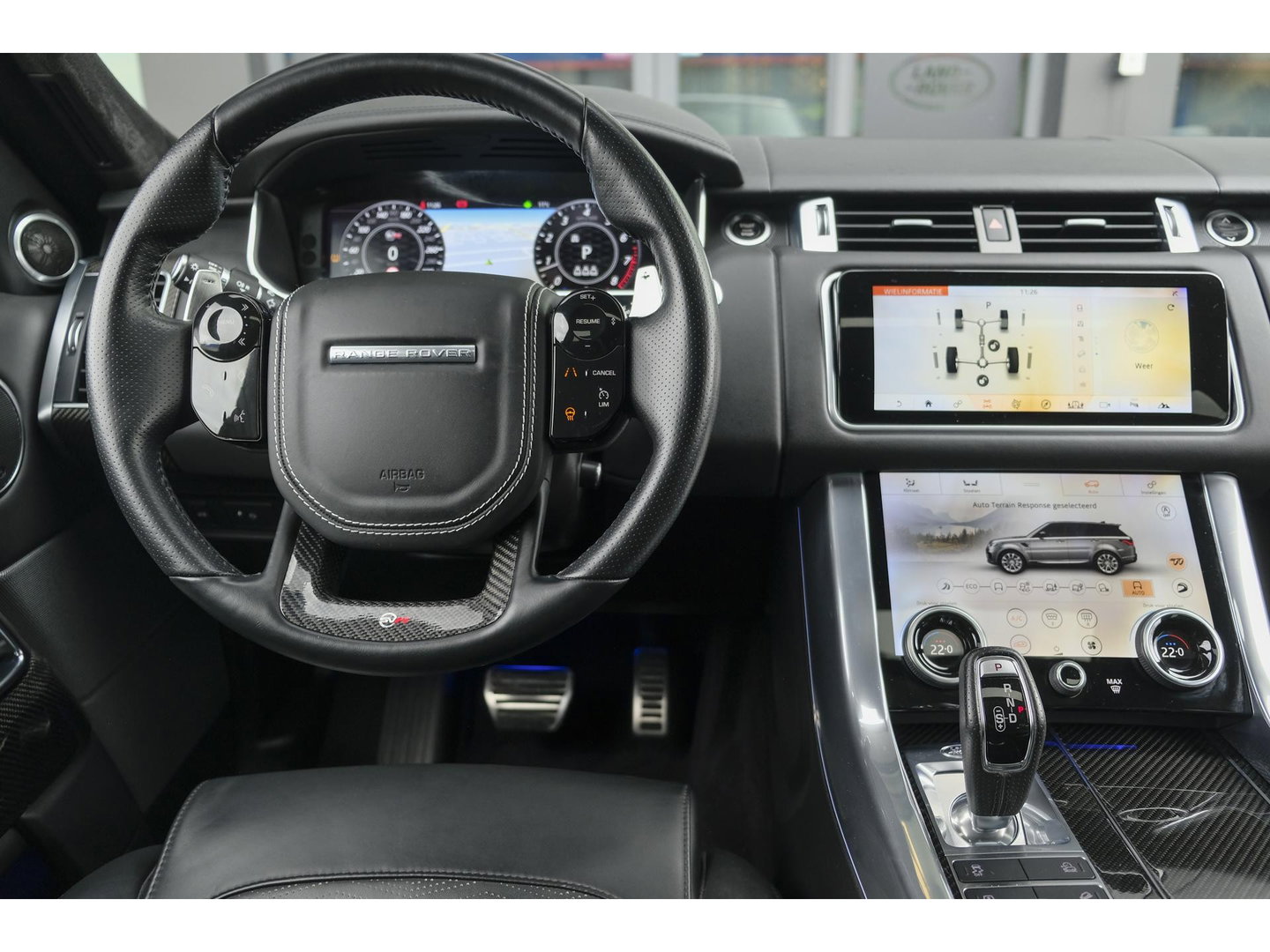 Land Rover Range Rover Sport P575 SVR 575pk Panoramadak *BTW* Carbon pakket Head-up Softclose 24" LMV Vossen
