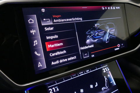 Audi A6 Avant 55 TFSI e quattro Competition / S Line / RS6 look Diffuser / Maxton Design Bodykit V.2 / HD Matrix LED-koplampen / Ambienteverlichting / Stuurwiel- & stoelverwarming / 21'' LMV / Apple Carplay - Android Auto / Trekhaak (zwenkbaar) / Elektr. bedienba