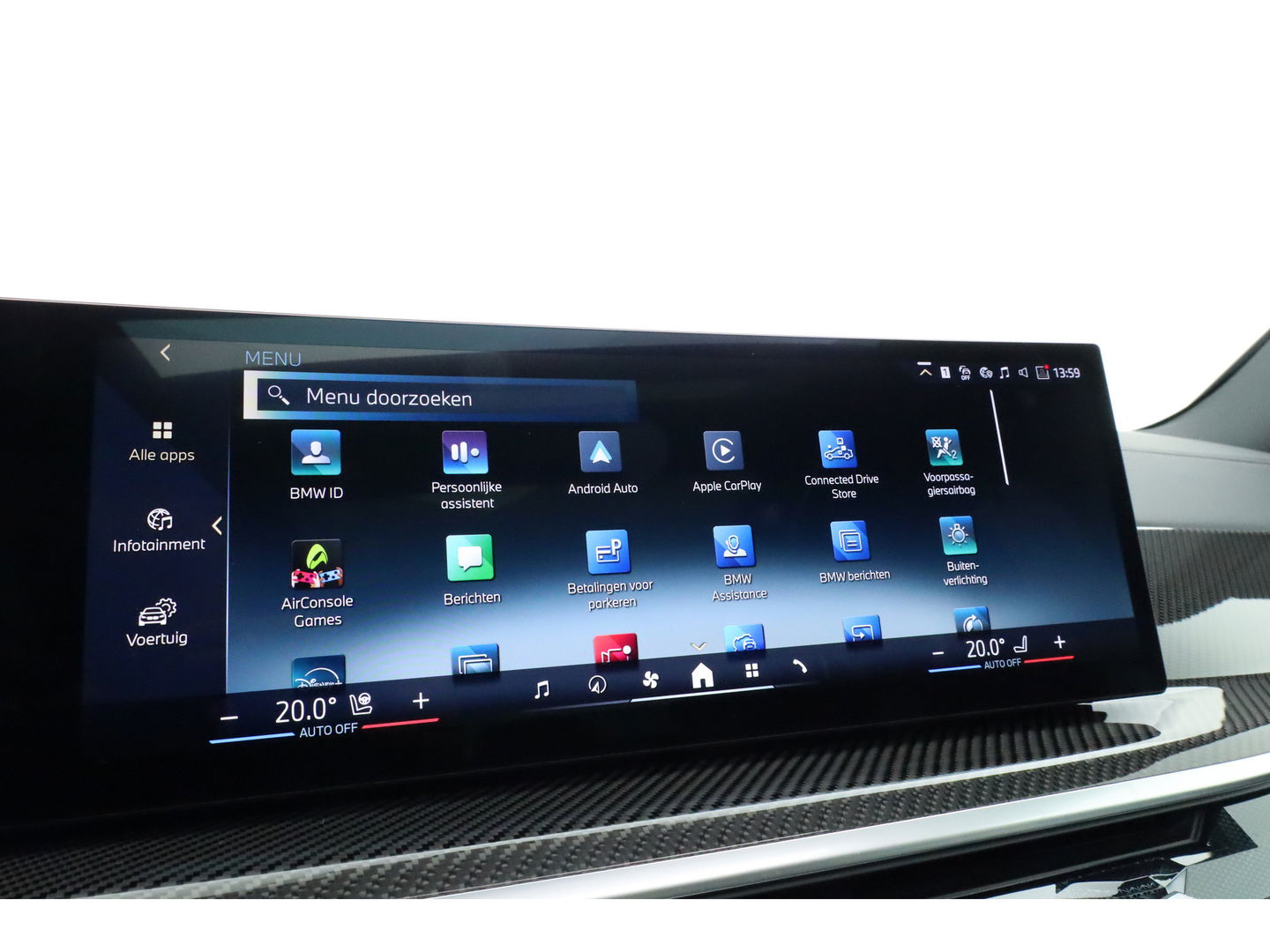 BMW X5 xDrive50e M Sport Frozen pure Grey | Skylounge | Soft Close | Achterasbesturing | 360cam | B&W Aduio | 22'' | Stoelvent. | Carbon | Luchtvering