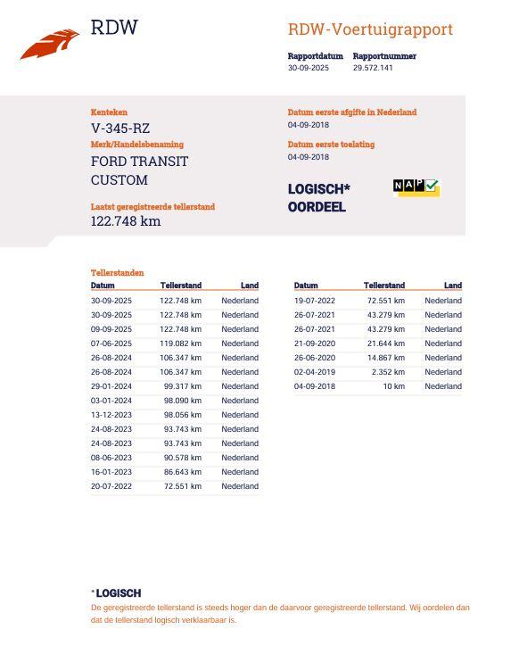 Ford Transit Custom 320 2.0 TDCI L2H2 Trend AIRCO / CRUISE CONTROLE / VERHOOGD / N.A.P / EURO 6