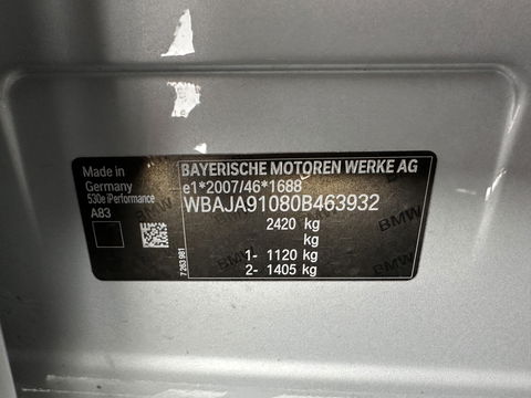 BMW 5 Serie 530e iPerformance High Executive (Plug-in) *PANO | LEATHER | FULL-LED | TOP-VIEW | HARMAN/KARDON | BLINDSPOT | MEMORY-PACK | HEATED-COMFORTSEATS | DIGI-COCKPIT | AMBIENT-LIGHT | NAVI-FULLMAP | 20''ALU*