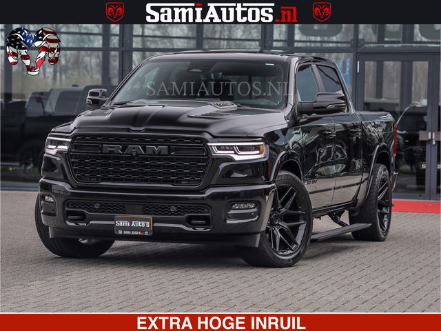 Dodge Ram Pick-Up - LIMITED H.O 540 PK 706 Nm | FEUL WIELEN |XB9 | MASSAGE | BOM VOL | CREW CAB | DUBBELE CABINE | GRIJSKENTEKEN | 5 PERSOONS | DE MEEST LUXUEUZE en BEGEERDE Pick-up