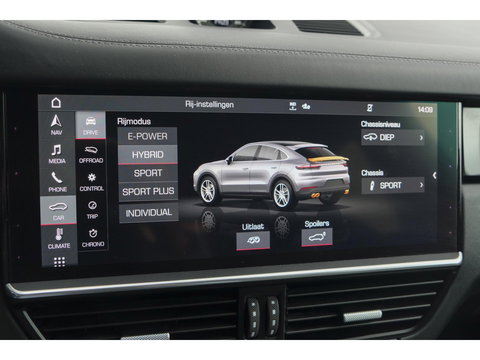 Porsche Cayenne Coupé 3.0 E-Hybrid 462PK Krijtgrijs SportDesign Luchtvering *SOH 82%* Lightweight Package Carbon Dak 4-wielsturing NLauto