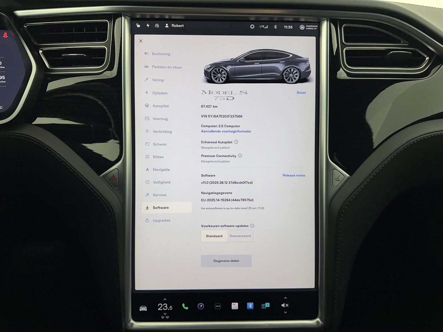 Tesla Model S 75D Base [ 3-Fase-17kW ] Aut. *PANO-WINDOW | LEATHER-FABRIC | AIR-SUSPENION | FULL-LED | NAVI-FULLMAP | KEYLESS | MEMORY-PACK | HEATED-COMFORTSEATS | DIGI-COCKPIT | CARBON-INLAY | AUTO-PILOT | 21"ALU*