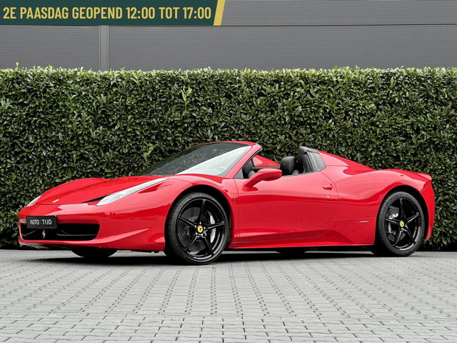 Ferrari 458 - 4.5 V8 Spider HELE, CARBON, LEDER, CAMERA, KERAMISCH, XENON, ECC-AIRCO, STOELVERWARMING, LICHTMETAAL 20"