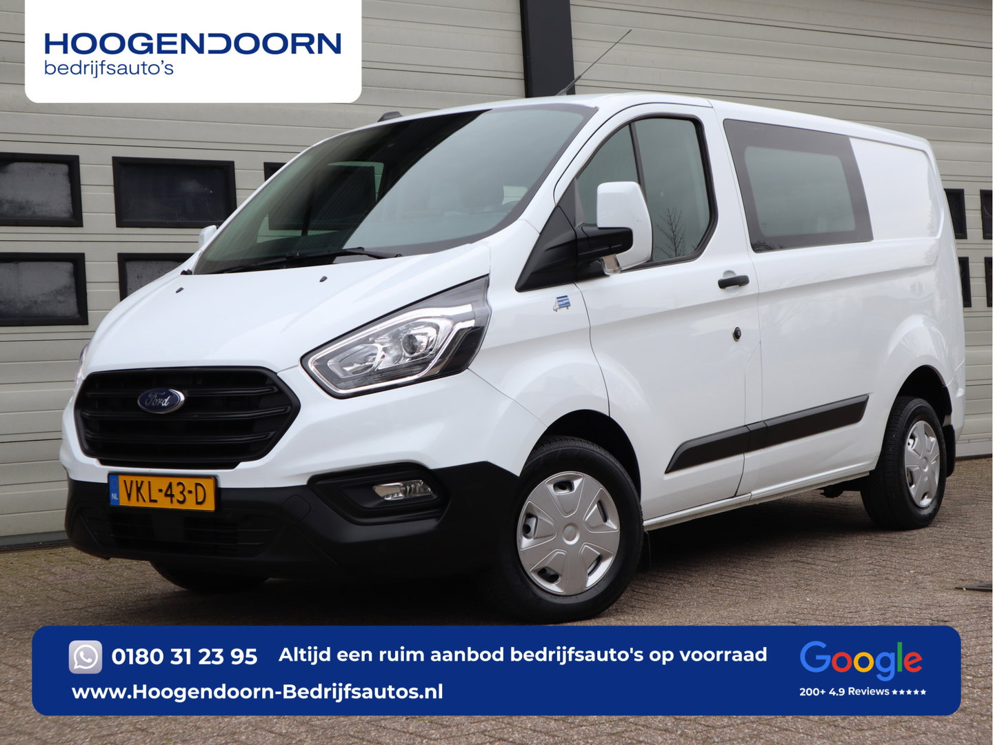 Ford Transit Custom 280 2.0 TDCI 130pk Euro 6 - DC 5 Pers. - Trekhaak - Airco - Navi