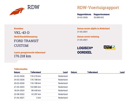 Ford Transit Custom 280 2.0 TDCI 130pk Euro 6 - DC 5 Pers. - Trekhaak - Airco - Navi