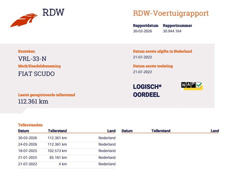 Fiat Scudo 2.0 MultiJet 177pk Euro 6 Automaat DC 5 Pers. - Trekhaak - Apple