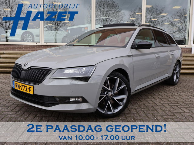 Škoda Superb - Combi 1.4 TSI ACT 150 PK SPORTLINE DSG AUT. *STEEL GREY* + WEGKL. TREKHAAK | PANORAMA | 19 INCH | CANTON | ADAPTIVE CRUISE | ALCANTARA