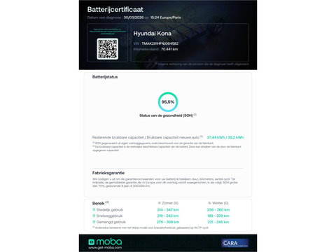 Hyundai KONA EV Comfort Smart 39 kWh | Standkachel | Krell Sound | Camera | Stuurwielverwarming | Stoelverwarming | Lane Assist | Dodehoeksensor | Adaptieve Cruise Control | DAB |