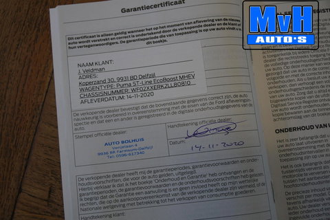 Ford Puma 1.0 EcoBoost Hybrid ST-Line X|B&O|LED|CAMERA|TREKH