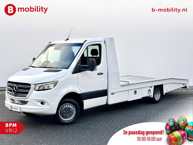 Mercedes-Benz Sprinter - 519 CDI Tijhof AluLiner V/A €32 Per Dag!! Luchtvering NIEUW! MJ.2025 Autotransporter/ Oprijwagen | Lier | 3-Zitplaatsen | AppleCarPlay | DAB | Adaptive Cruise Control | Navigatie | Trekhaak