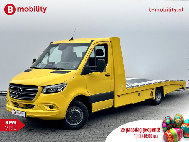 Mercedes-Benz Sprinter - 519 CDI Tijhof AluLiner V/A €32 Per Dag!! Luchtvering NIEUW! MJ.2025 Autotransporter/ Oprijwagen | Lier | 3-Zitplaatsen | AppleCarPlay | DAB | Adaptive Cruise Control | Navigatie | Trekhaak