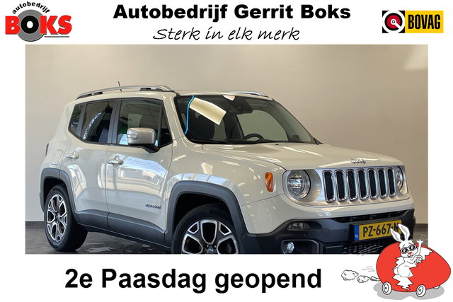 Jeep Renegade - 1.4 MultiAir Limited Cruise/Climate Navi Keyless Panoramadak Trekhaak NAP! ! 2e Paasdag geopend van 12.00 tot 17:00u !