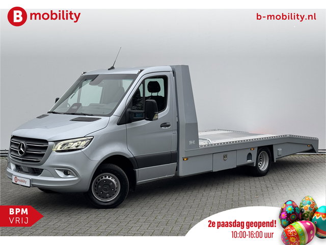 Mercedes-Benz Sprinter - 519 CDI Tijhof AluLiner V/A €32 Per Dag!! Luchtvering NIEUW! MJ.2025 Autotransporter/ Oprijwagen | Lier | 3-Zitplaatsen | AppleCarPlay | DAB | Adaptive Cruise Control | Navigatie | Trekhaak