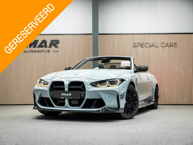 BMW M4 - 4-serie Cabrio xDrive Competition | Carbon Performance Pack | Yellow DRL'S | Brooklyn Grau | Stuurverwarming en nek verwarming |
