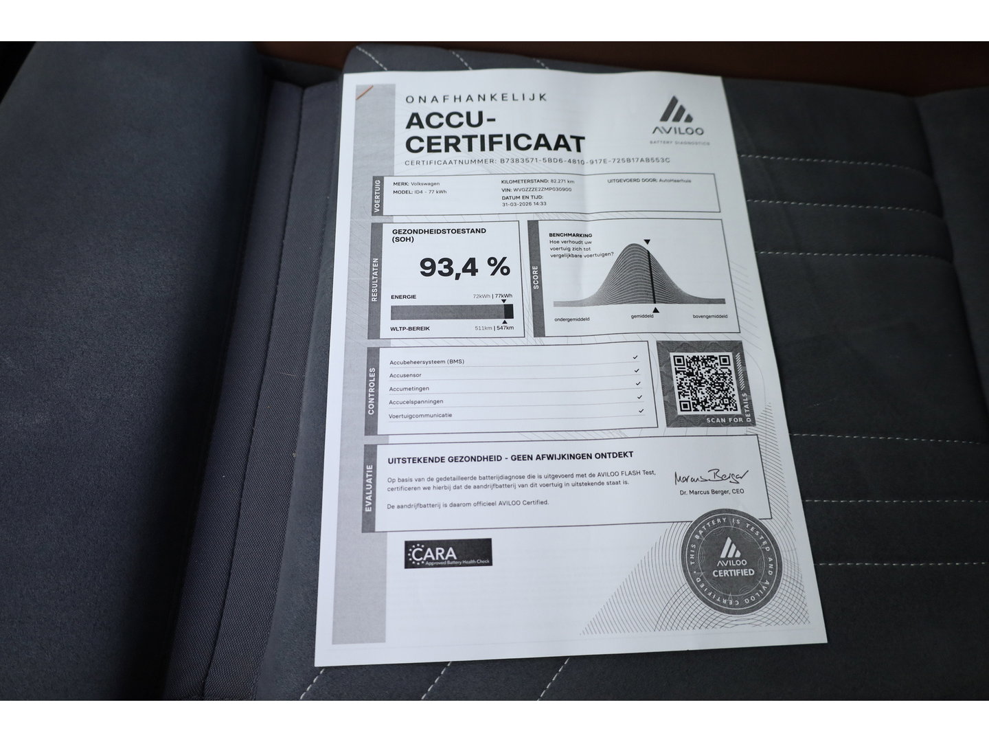 Volkswagen ID.4 1st 77 kWh | SOH 93.4% | Adapt. Cruise | Stoel-Stuurverw. | Elek. Trekhaak | Pano | HUD | 360cam | 21" controleren