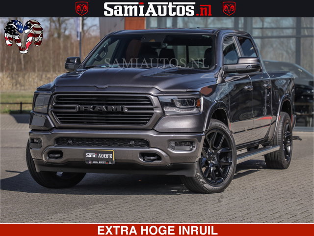 Dodge Ram Pick-Up - SPORT | 5.7 V8 4X4 | 22 ICH WHEELS | 12 INCH MULTIMEDIA | MEMORY SEAT | BED STEP | 3500KG | GRANITE CRYSTAL | PRINS LPG | CRUISE | FULL LED | ALARM K3 | UITLAAT KLEP SYSTEEM ALS NIEUW!