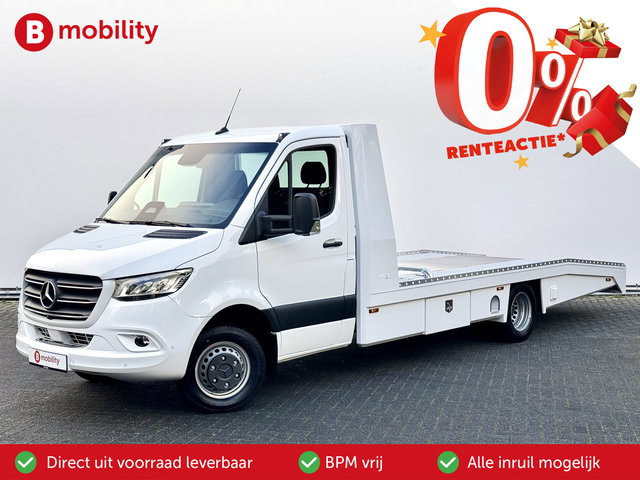 Mercedes-Benz Sprinter - 519 CDI Tijhof AluLiner V/A €32 Per Dag!! Luchtvering NIEUW! MJ.2025 Autotransporter/ Oprijwagen | Lier | 3-Zitplaatsen | AppleCarPlay | DAB | Adaptive Cruise Control | Navigatie | Trekhaak