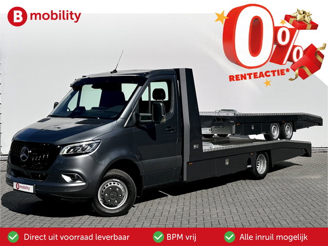Mercedes-Benz Sprinter - 519 CDI Tijhof AluLiner + Aanhanger V/A €32 Per Dag!! Luchtvering NEU! MJ.2025 Autotransporter/ Oprijwagen | Lier | 3-Zitplaatsen | AppleCarPlay | DAB | Adaptive Cruise Control | Navigatie | Trekhaak