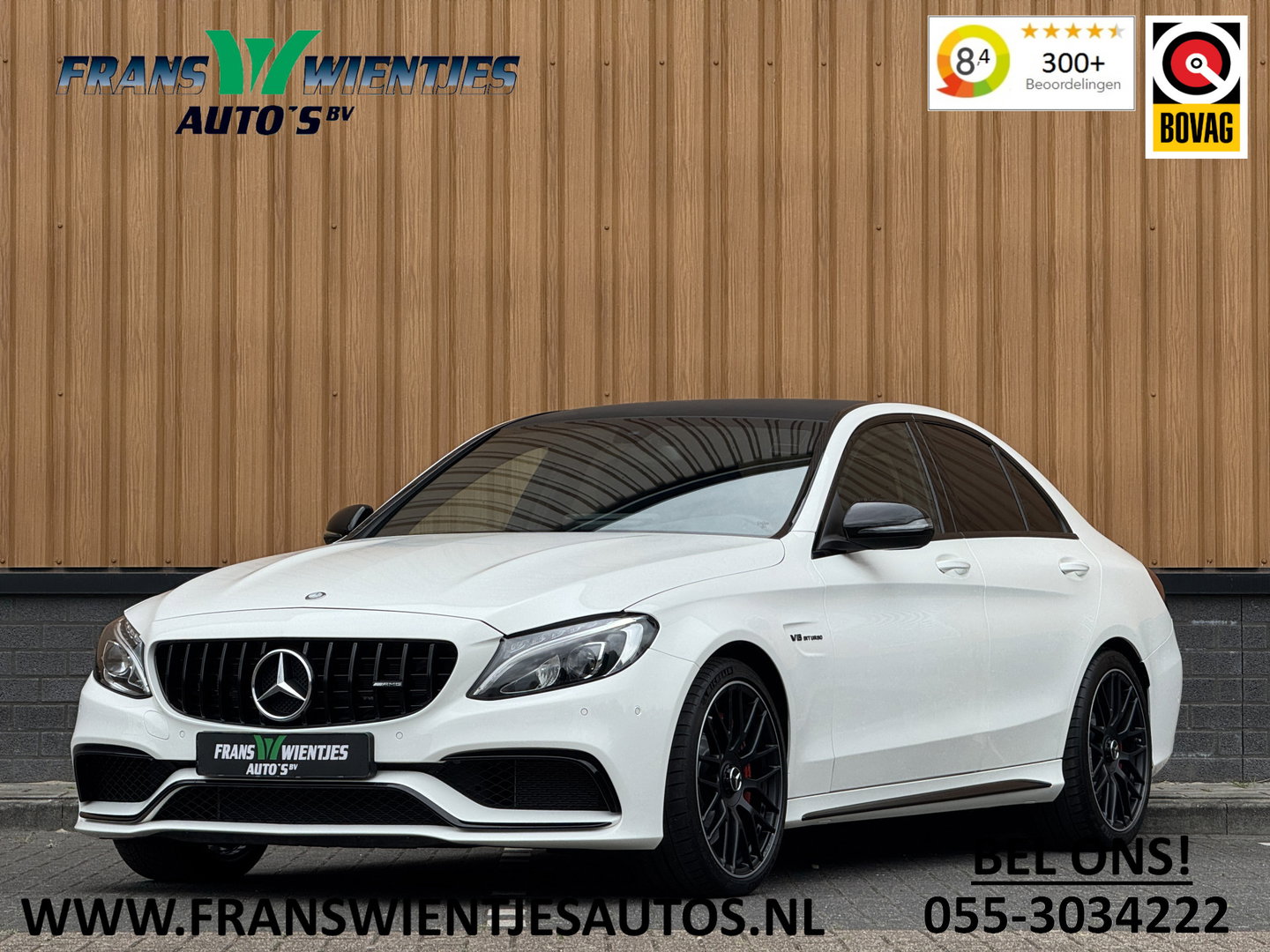 Mercedes-Benz C-Klasse AMG 63 | 19" Lichtmetaal | Camera | LED | Leder | Cruise Control | Airconditioning | Parkeersensoren | Bluetooth | Elektrische Stoelen |