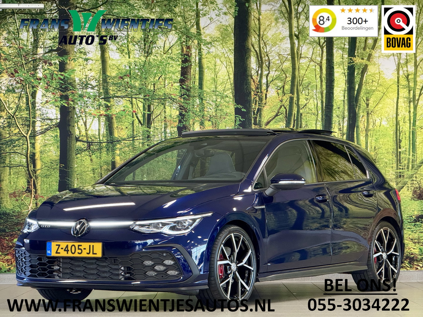 Volkswagen Golf 2.0 TDI GTD | 200 PK! | Panoramadak | Head-Up Display | Wegklapbare Trekhaak | 19" Lichtmetaal | Stuurwielverwarming | Sfeerverlichting | Apple Carplay | Camera |