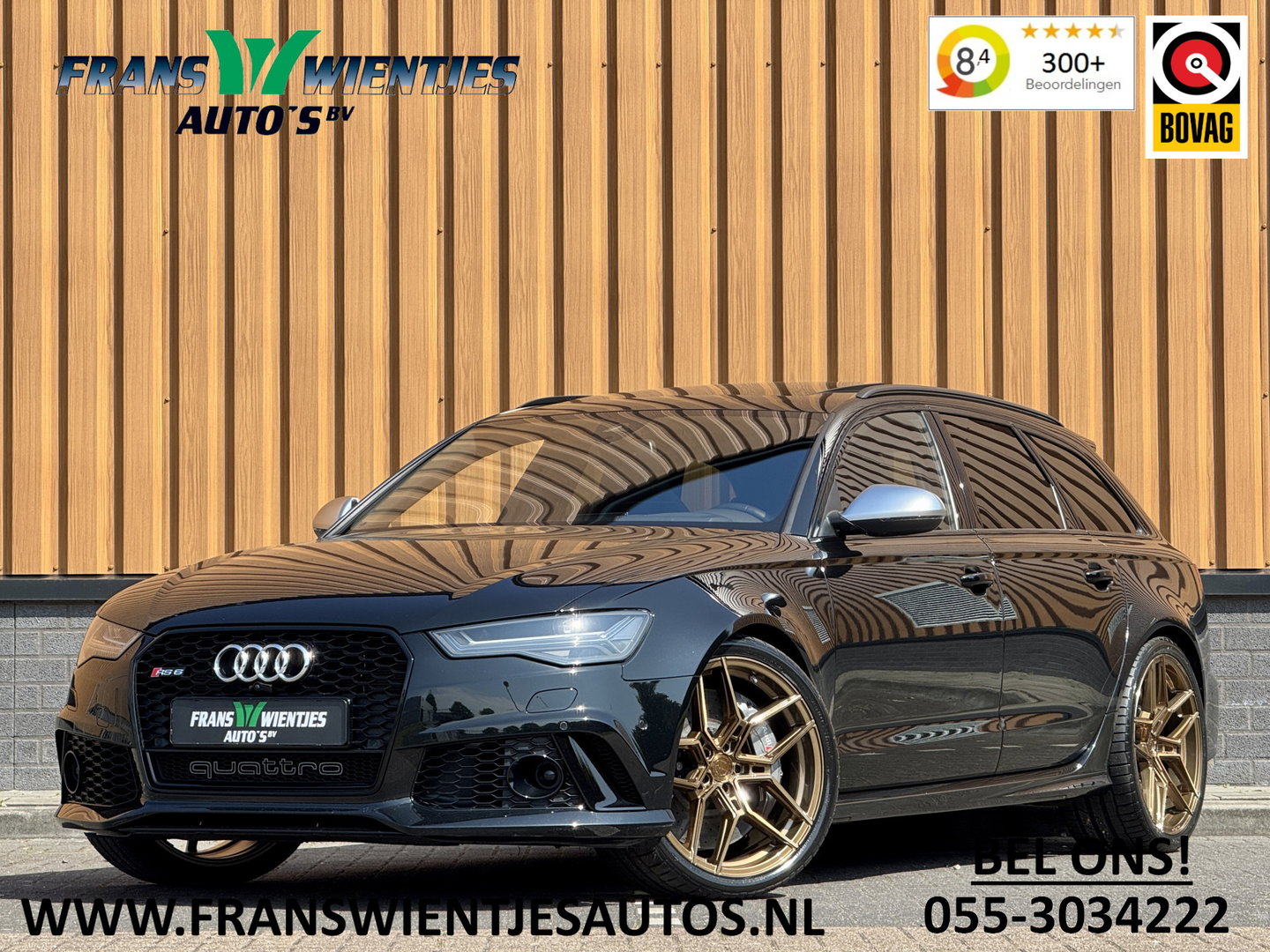 Audi RS6 4.0 TFSI Quattro Performance Pro Line Plus | 605 PK! | Keramische Remmen | Panoramadak | Leder | Apple Carplay | Android Auto | Adaptieve Cruise Control | Dodehoek Sensor | Lane Assist | Bose | 360° Graden Camera |