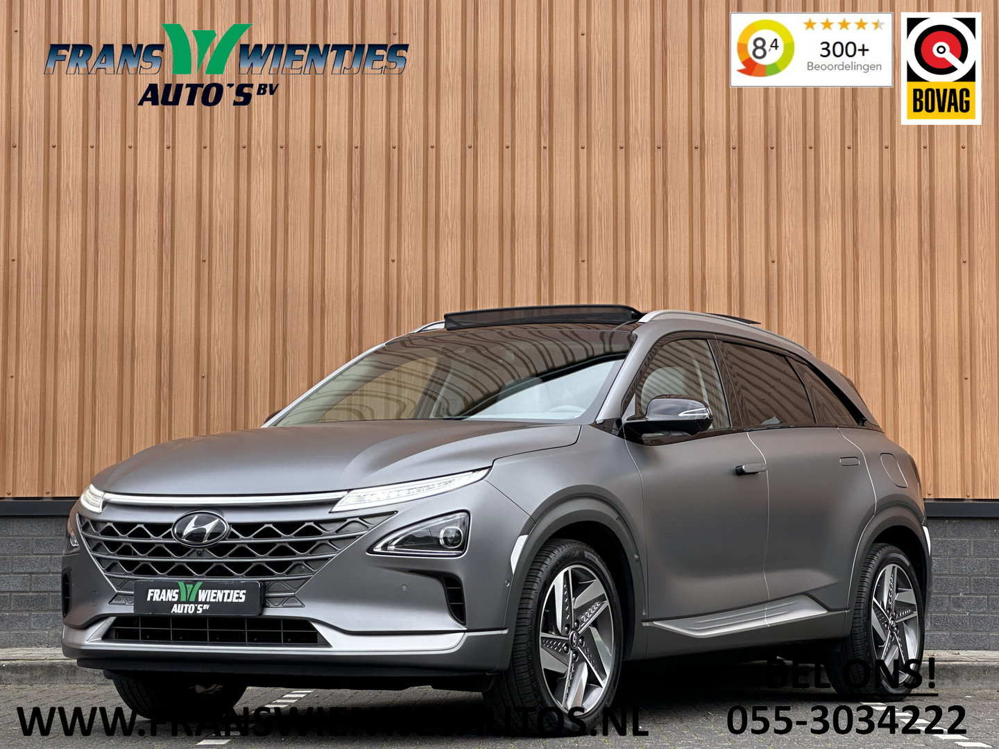 Hyundai NEXO FCEV Plus Pack | Matt Grijs | Panoramadak | 360° Camera | Stoelventilatie | Stuurwiel Verwarming | Krell Audio | Achterbank Verwarming | Dodehoek Sensor | Lane Assist | DAB |
