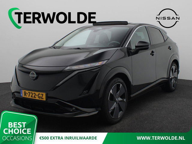 Nissan ARIYA - Advance 66 kWh | 22 KW Lader | Schuif-Kanteldak | 20 inch velgen |