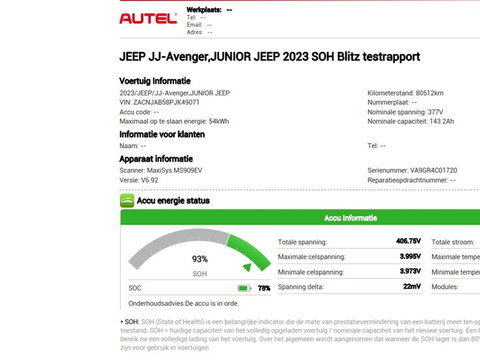 Jeep Avenger Longitude 54 kWh | SOH 93% | Warmtepomp | Carplay | Navigatie | Parkeerhulp | Full LED | Climate control | Cruise control