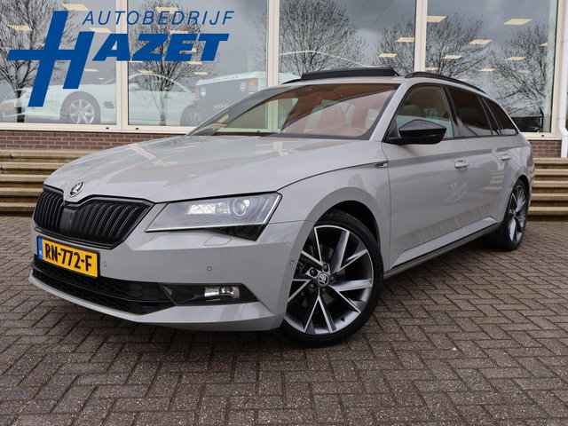 Škoda Superb - Combi 1.4 TSI ACT 150 PK SPORTLINE DSG AUT. *STEEL GREY* + WEGKL. TREKHAAK | PANORAMA | 19 INCH | CANTON | ADAPTIVE CRUISE | ALCANTARA
