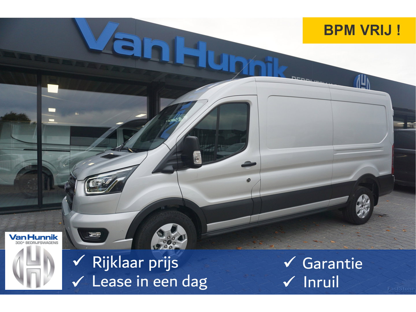 Ford Transit 350L L3H2 Limited AUT-10 RWD 165PK BPM VRIJ 3.5T Trekhaak, Navi, Adap. Cruise, 360° Cam!! NR. A215