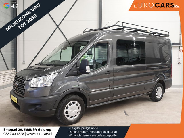 Ford Transit - 130pk L3H2 Dubbele Cabine 6-Zits Airco Cruise control Trekhaak Imperiaal Euro6