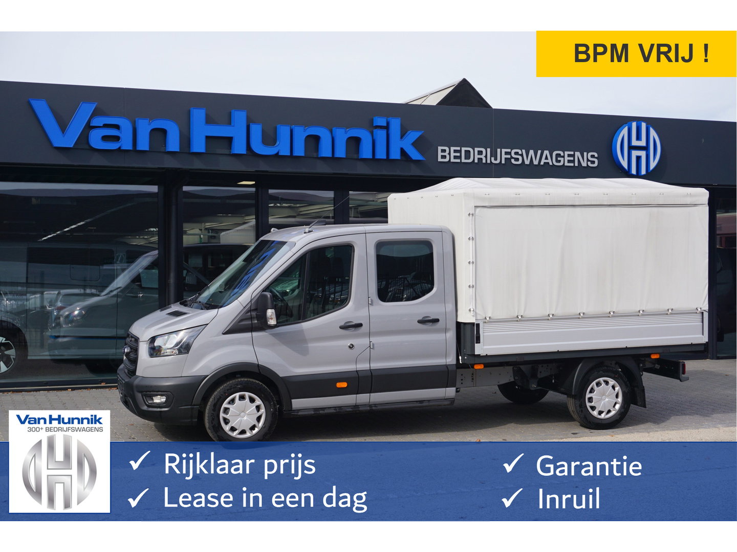 Ford Transit 350L 130PK Doka Open Laadbak L3 BPM VRIJ!! Sync4 Navi, Camera, Adap Cruise, Garantie 2028!! NR. D01*