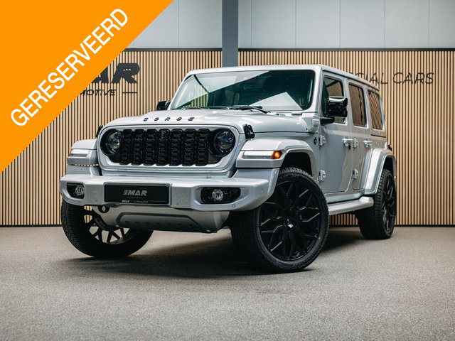 Jeep Wrangler - Unlimited 4xe 380 Sahara | Corse Edition Custom Made | Hybride | Stuur- en Stoelverwarming | Achteruitrijcamera |